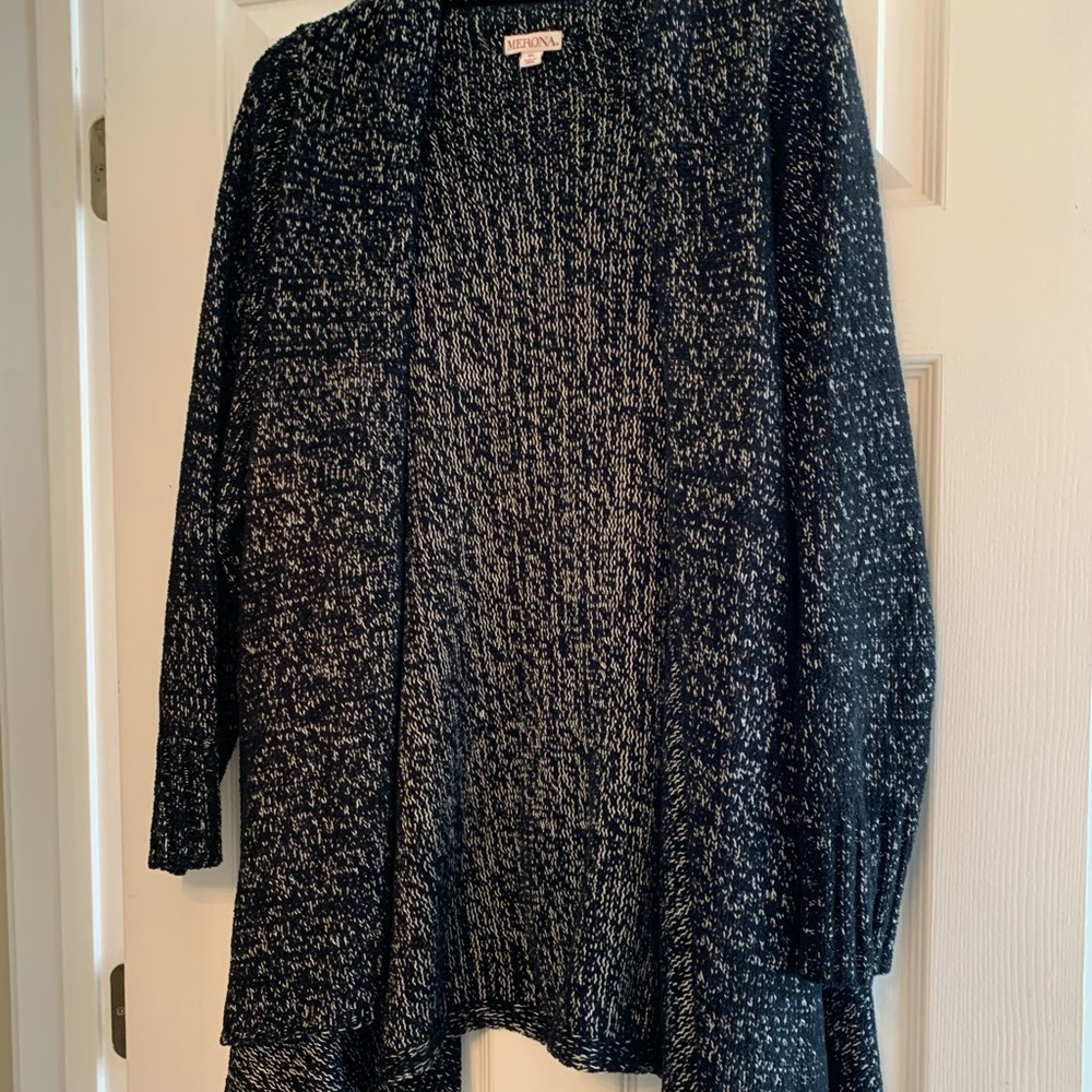 Black and white cardigan sweater